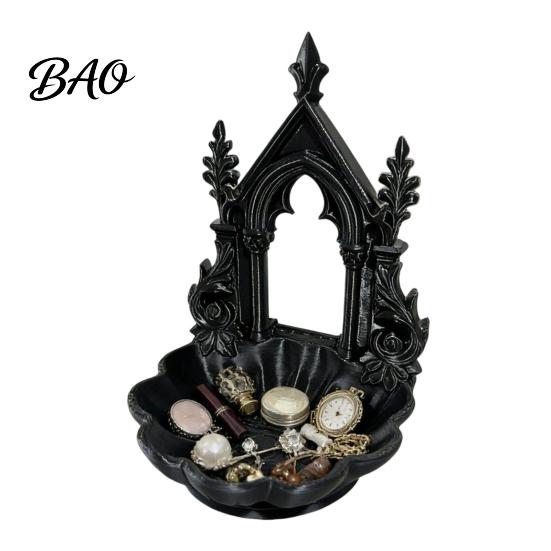 Hairpin Organizer Tray Jewelry Storage Tray, with Gothic Arch Pearlescent Design, Small Perfume And Lipstick Themed Organizer, for Rings Earrings