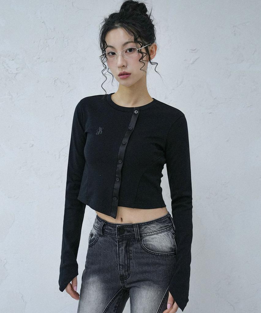 AVANDRESS Button Unbalance Long Sleeve - 2Col
