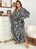 EDOLYNSA Schicker gestreifter Kaftan Strandkleid Damen Homewear übergroßer Kaftan frisches Kleid frisches Kleid Hausmantel Q1297