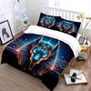 Ensemble d'Art Futuriste Anubis Trois Pièces Plusieurs Tailles Chambre d'Enfants et d'Adultes Exquis Ensemble de Literie 3 Pièces, Cadeau