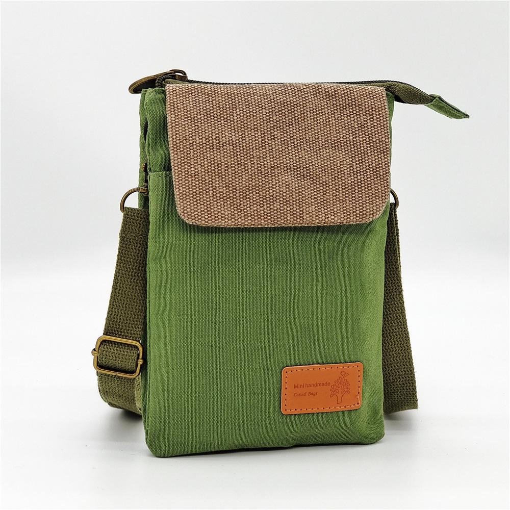 Sac bandoulière à 5 couches à grand écran avec motif de feuilles pastorales pour femmes