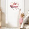 Princess Crown Gold Foil Self-Adhesive Wall Stickers, Realistic Metallic Home Door Decal for Bedroom Living Room Decoration