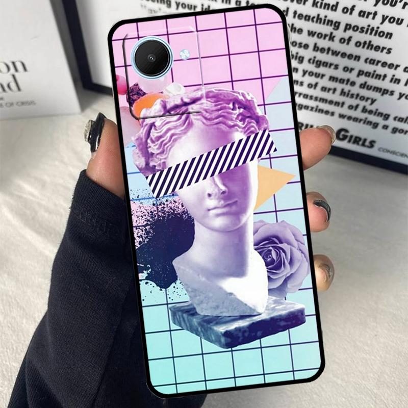 Great Wave Retro Cyber Statue For Realme C75 C55 C71 C61 C53 C33 C63 C51 C65 C67 11 12 13 14 15 Pro Plus GT6 GT7 Pro Case