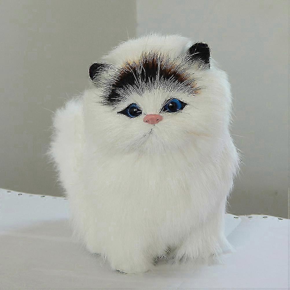 Real Sheep Hair Simulation Cat Plush Toy Electronic Pet Doll With Meow Sound Children S Cute Pet Toy For Kids 25-26
