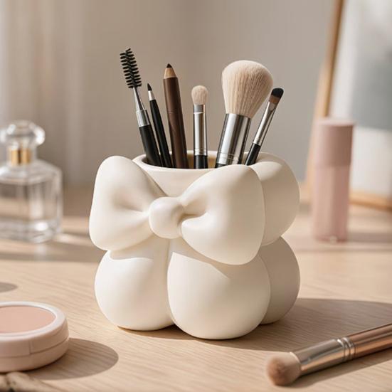 3D-gedruckter Bogen-Stifthalter Multifunktionaler Make-up-Pinselhalter für Schreibtisch Aufbewahrungsbehälter Niedlich