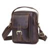 DUJIANG Herren Vintage Crazy Horse Leder Umhängetasche - Echtes Leder Freizeit Outdoor Tasche