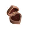 Wedding Heart Rings Holder Anti-collision Rings Bearer Box Simple Walnut Wood Rings Box  Propose