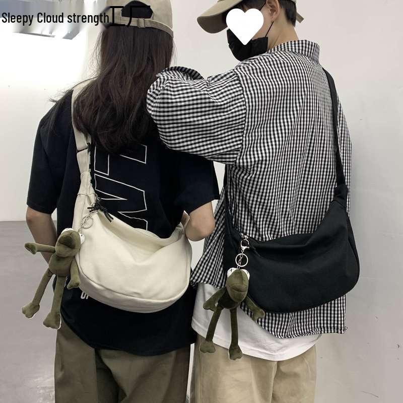 Unisex Trendy Canvas Crossbody Bag: Hip Hop, Japanese, Casual & Versatile Design for Students
