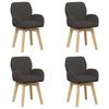Swivel Chair Dining Room 4 Pcs Boucle Dark Gray 54 X 58 X 87 Cm