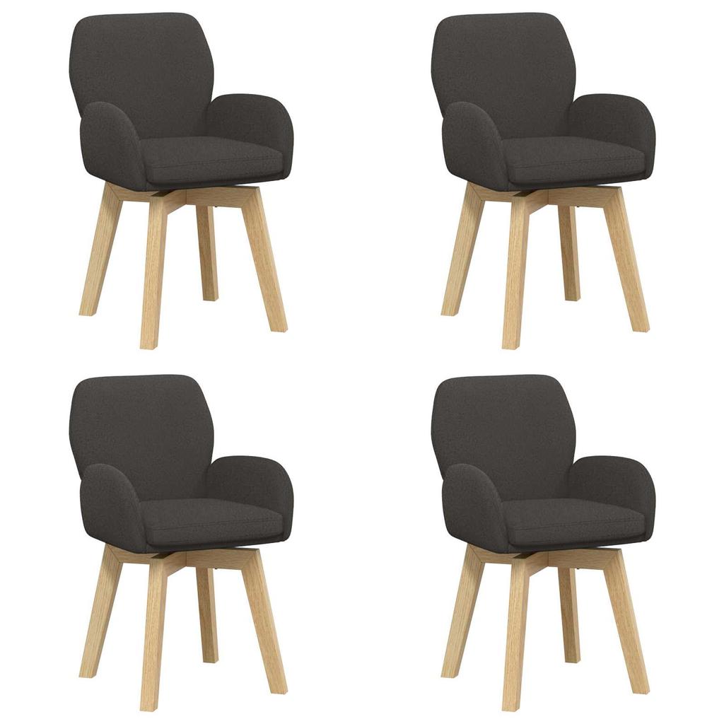 Swivel Chair Dining Room 4 Pcs Boucle Dark Gray 54 X 58 X 87 Cm