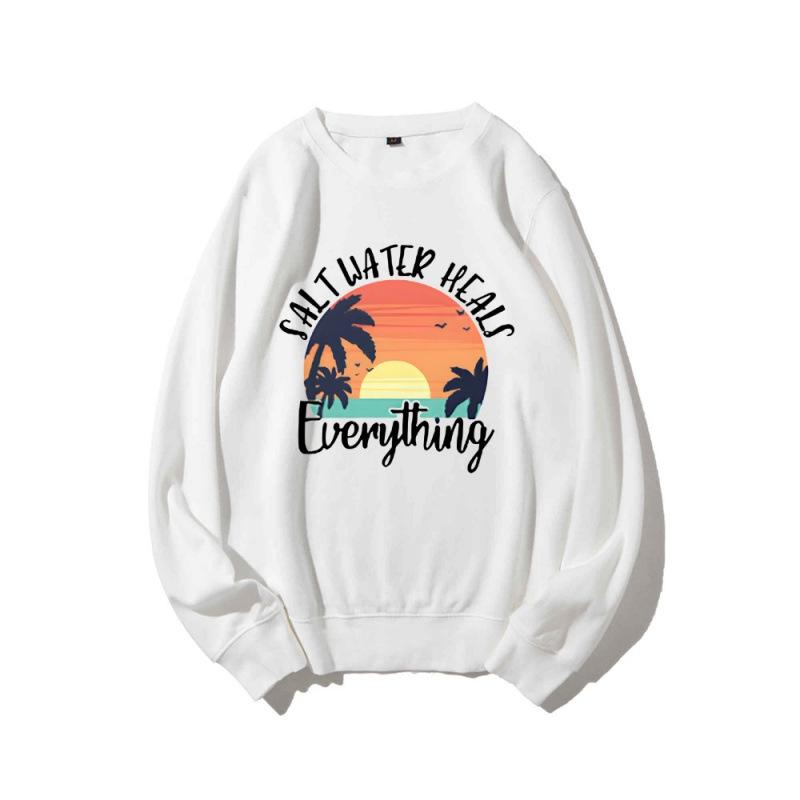 Saltwater Heals Everything Unisex Hoodie - Printed Polyester