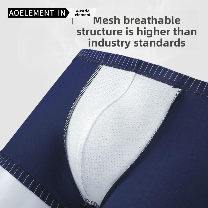 Men's Summer Thin Simple Cotton Comfortable Breathable Sport Boxer Briefs