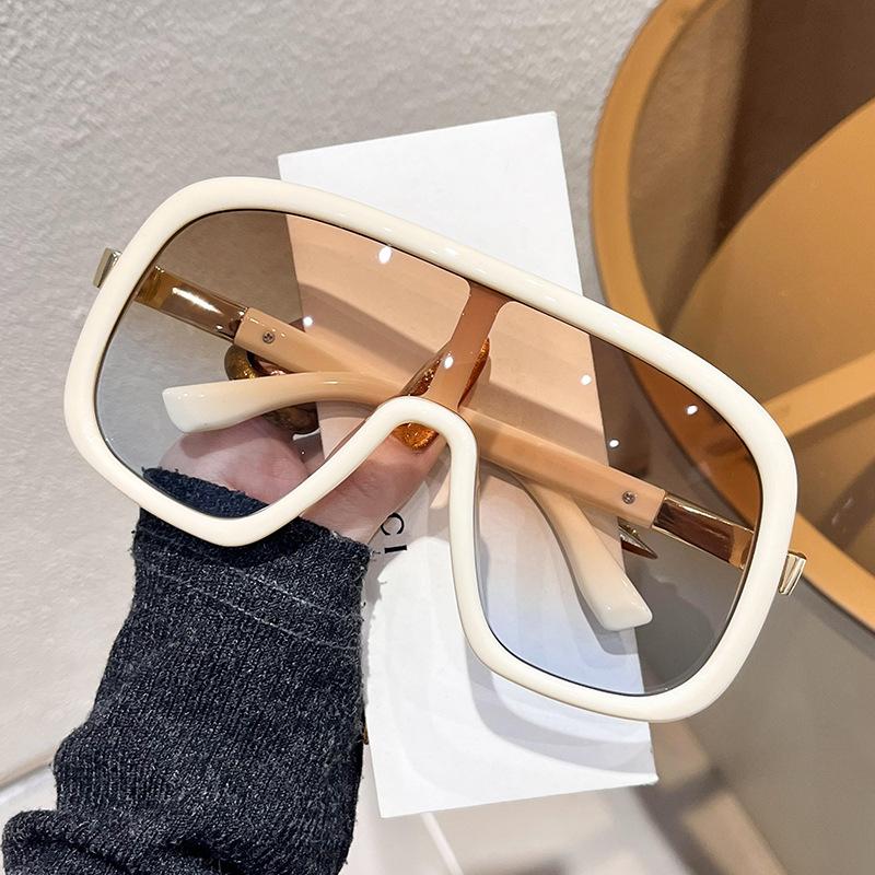 Large Frame Integrated Wind Fashion Sunglasses, High-End Casual Men'S And Women'S Windproof Sunglasses