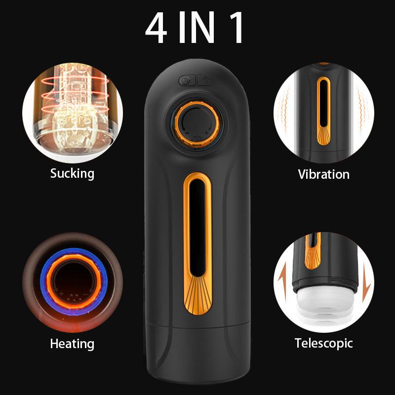 6in1 Otomatik Teleskopik Emme Titreşim Masturbators Erkekler Için Kedi Vajina Erkekler Için Gerçek Oral Seks Seks Oyuncakları Erkekler Için