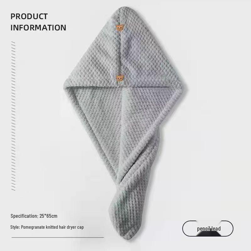 Damska Gruba Chłonna Czapka do Suszenia Włosów na Jesień/Zimę do Kąpieli i Prysznica