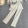 Autumn Winter Lady Knit Female Sweater Tracksuit Single Breasted Painting Cardigan Coat+Wide Legs Pants Women 2 Piece Set