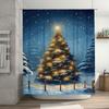 Tuniu Enchanting Winter Forest Christmas Shower Curtain Festive Holiday Decor Cozy Cabin Bathroom Set Magical Snowscape Backdrop