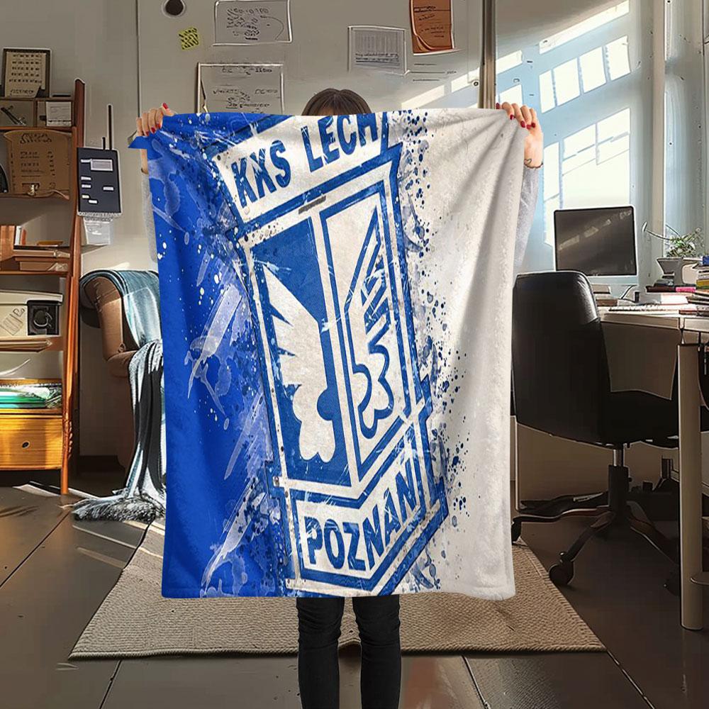 1PC Lech Poznan Patterned Flannel Blanket Suitable For All Seasons for Home Decor Warmth and Comfort Gifts Holiday Present