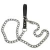 Metal Chain Dog Lead with Leather Style Handle Strong Control Leash Iron Dog Pets Supplies Collars Harnesses Chain Traction Rope