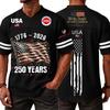 Men's Casual Fashion V-Neck Independence Day Print Short Sleeve Sports T-Shirt Top