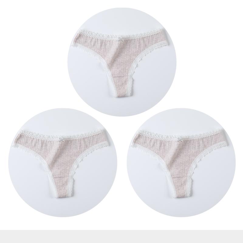 3 Pcs/Set Women Panties G-String Underwear Fashion Thong Sexy Cotton Panties Ladies G-string Soft Lingerie Solid Low Rise Panty