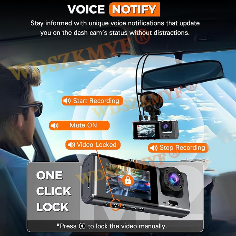 4K Car DVR 2/3Channel Front Inside Rear View Camera Voice WIFI Black Box DashCam for Cars Video Recorder Vehicle Car Accessories