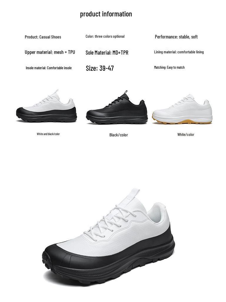 Men's Plus Size Outdoor Shoes - Non-Slip, Wear-Resistant, Comfortable, Wide Toe Casual Travel Shoes, Size 48