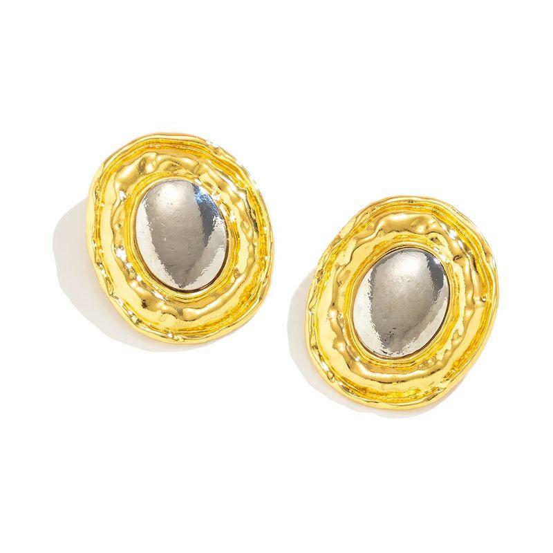 European and American Retro Vintage Gold Series Earrings, Gold-Plated, Unique Design, Stud-Style Earrings for Women