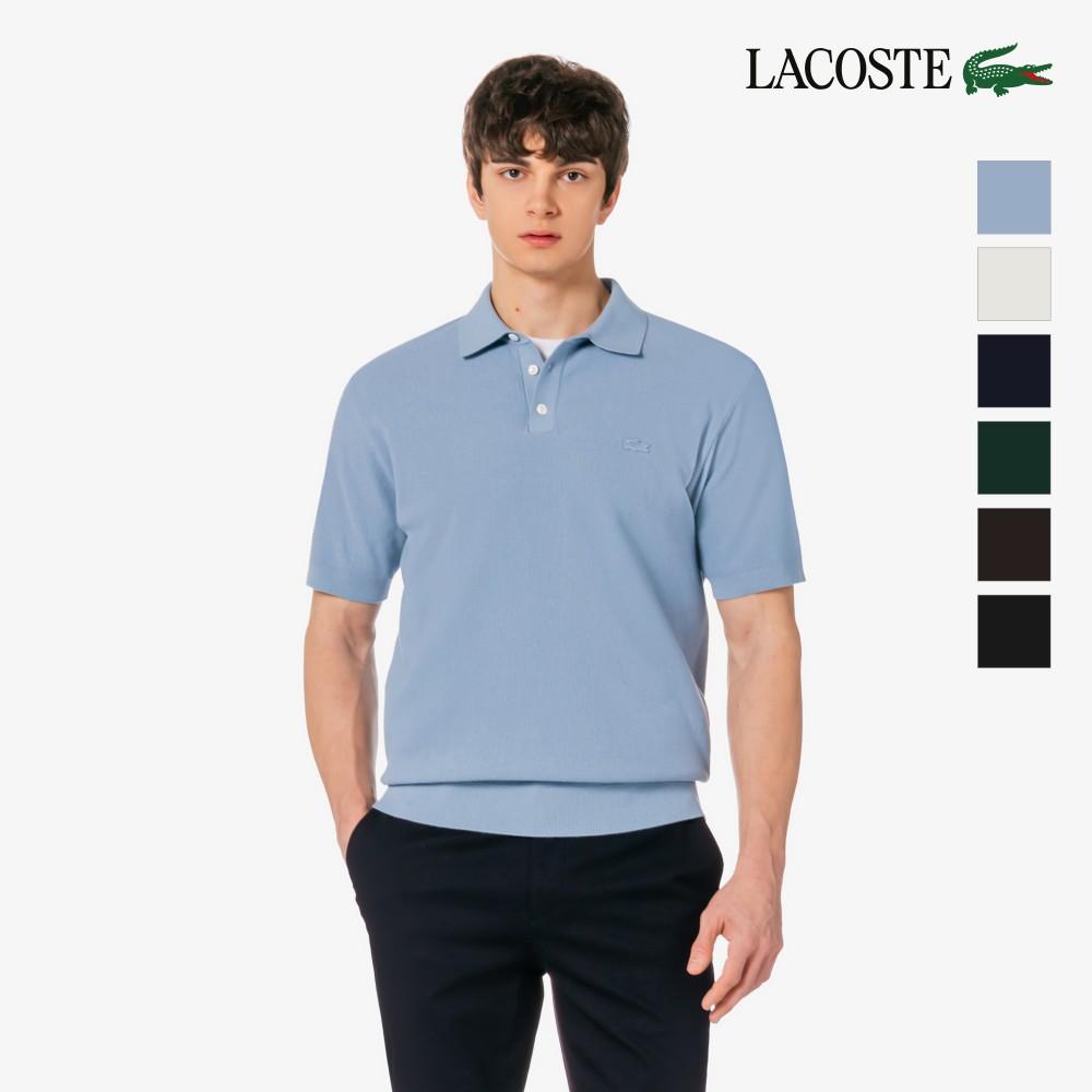 [lacoste] Мужской джемпер-поло с коротким рукавом из пике PH942E-56G Gray Blue (Aey)-003