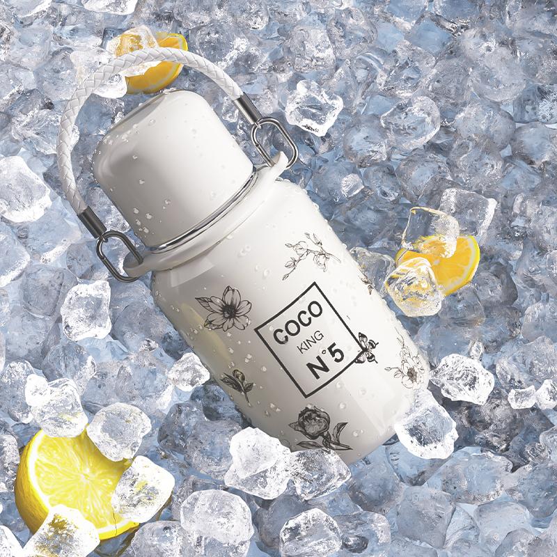 Wasserkocher-Thermoskanne mit großer Kapazität für Outdoor-Reisen, Kaffee-Thermoskanne, tragbar, gut aussehend, Vakuum-Kälteisolierung, Kaltbecher