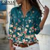 GMXIA 38 Color Women's Fashion Casual Long Sleeve POLO Neck Leisure Blouses & Shirts