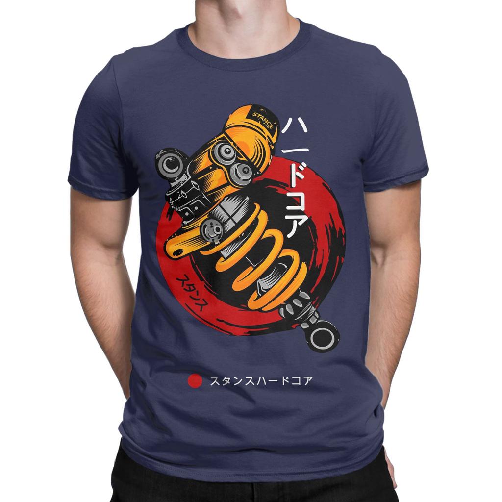 Vintage Ohlins Motorcycle 4 TShirt for Men Round Neck Cotton T Shirts Short Sleeve Tees 4XL 5XL Tops
