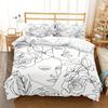 Modern Minimalist Three-Piece Bedding Black And White Line Art Duvet Cover Pillowcase