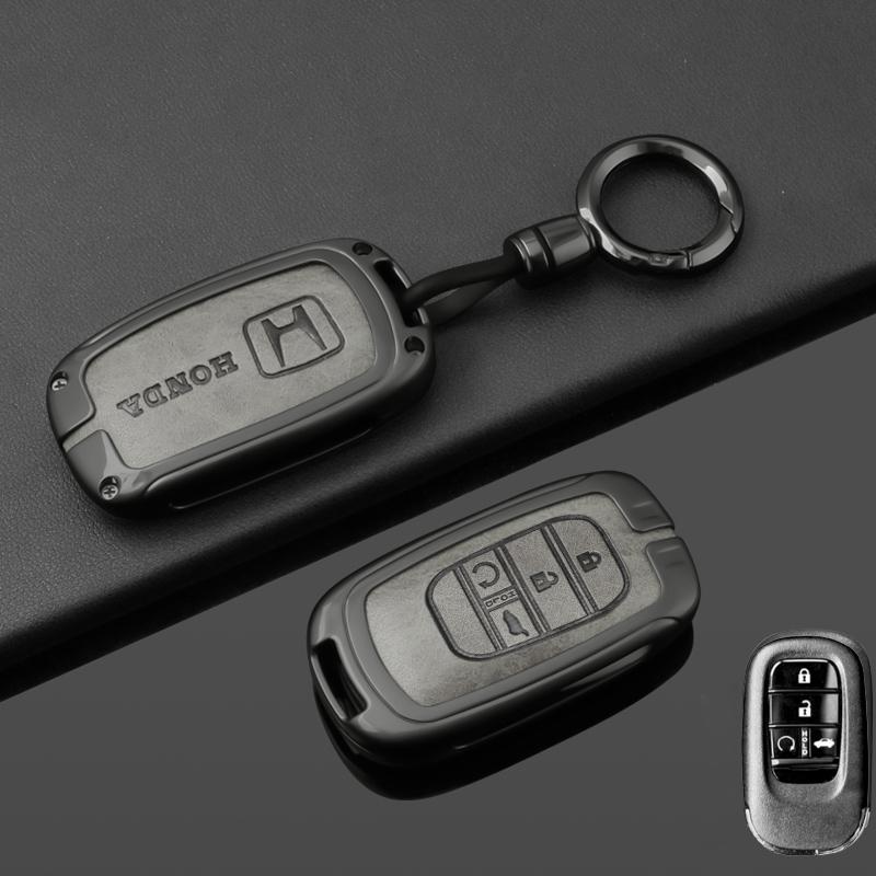 Leather Car Smart Remote Key Case Cover Protector for Honda 2022 2023 2024 Accord Civic HR-V CR-V Pilot Sport SI EX EX-L Touring