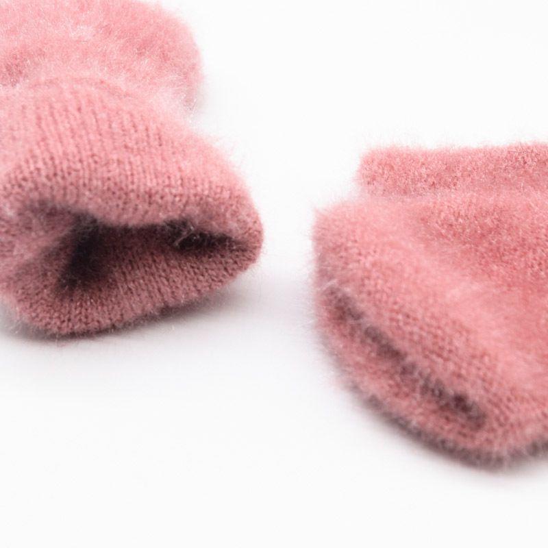 Stylish Womens Knit Faux Cashmere Winter Gloves Thick Warm Half Finger Comfort