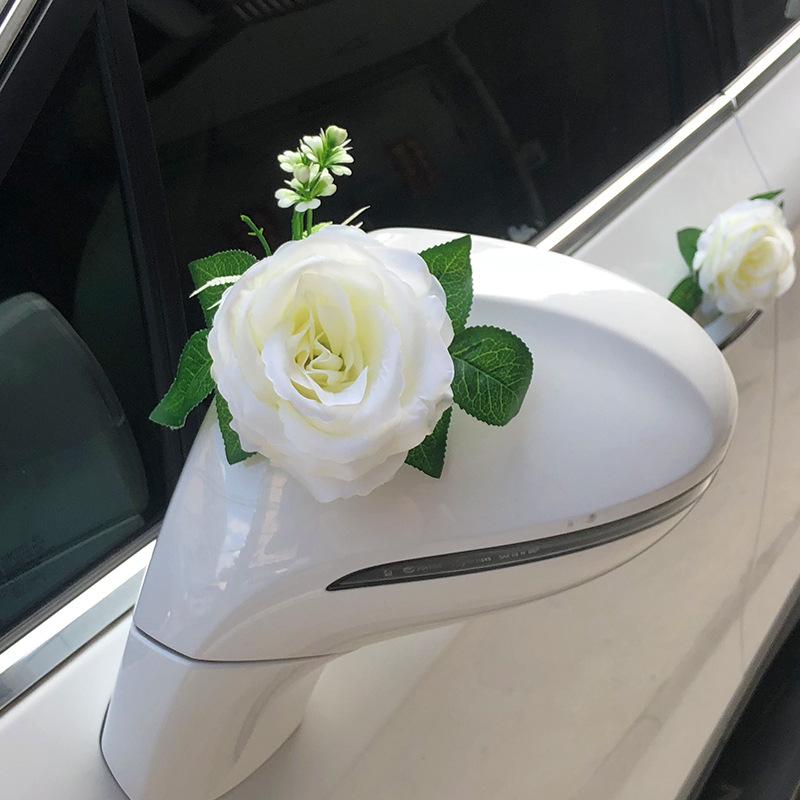 Svatební auto Květinová dekorace na kapotu - Kreativní Doprovodné Svatební Auto Kompletní Sada