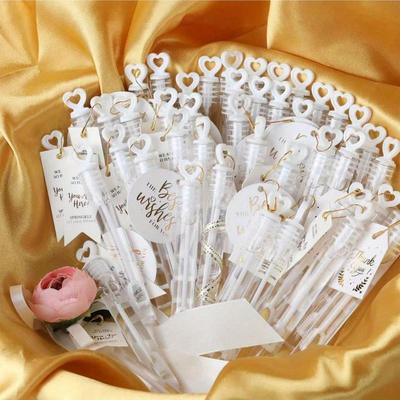 Lot de 20 mini baguettes à bulles en forme de cœur blanc pour mariage, fiançailles, Saint-Valentin, cadeau idéal pour couple, garçons et filles (Hors liquides)