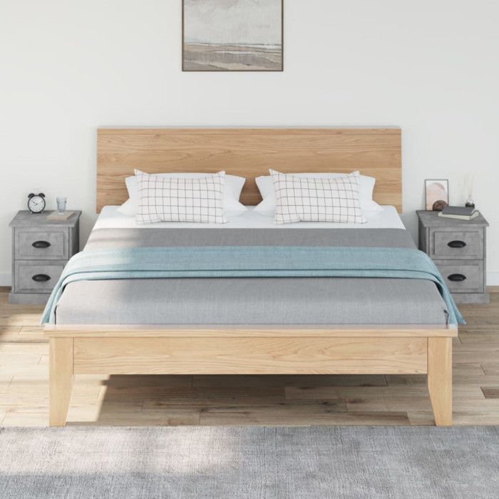 VidaXL Tables de chevet 2 pcs gris béton 39x39x47,5 cm bois ingénierie 816153