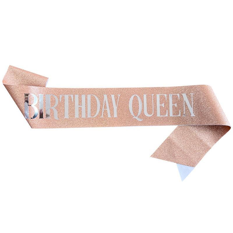 European & American Glitter Princess Birthday Sash for Girls
