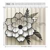 Elegant White Floral Shower Curtain, Anti-Fog, Artistic Polyester Design, Machine Washable,Modern Bathroom Upgrade
