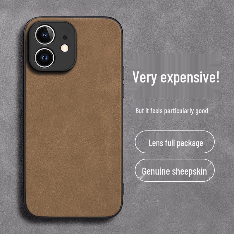 

Защитный чехол для iPhone для всех моделей – Полная обтяжка ягнячьей кожей для мужчин 16 Pro Max жёлтый