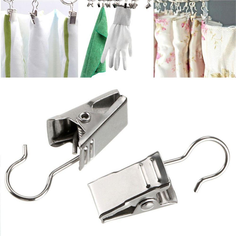50 Pcs Sturdy Iron Drapery Hook Durable Curtain Hook Clips Stainless Steel Curtain Clips  Window