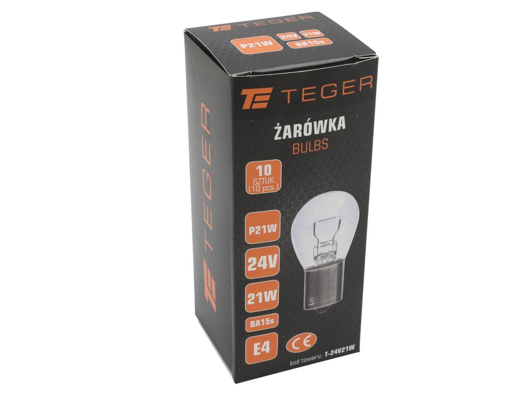 24V 21W BA15s TEGER Bulb, (sold In Packs of 10)