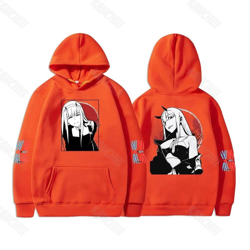 Anime DARLING In The FRANXX Hoodies Men and Women Harajuku Pullover Street Wear Unisex Autumn Winter Plushed Sweater