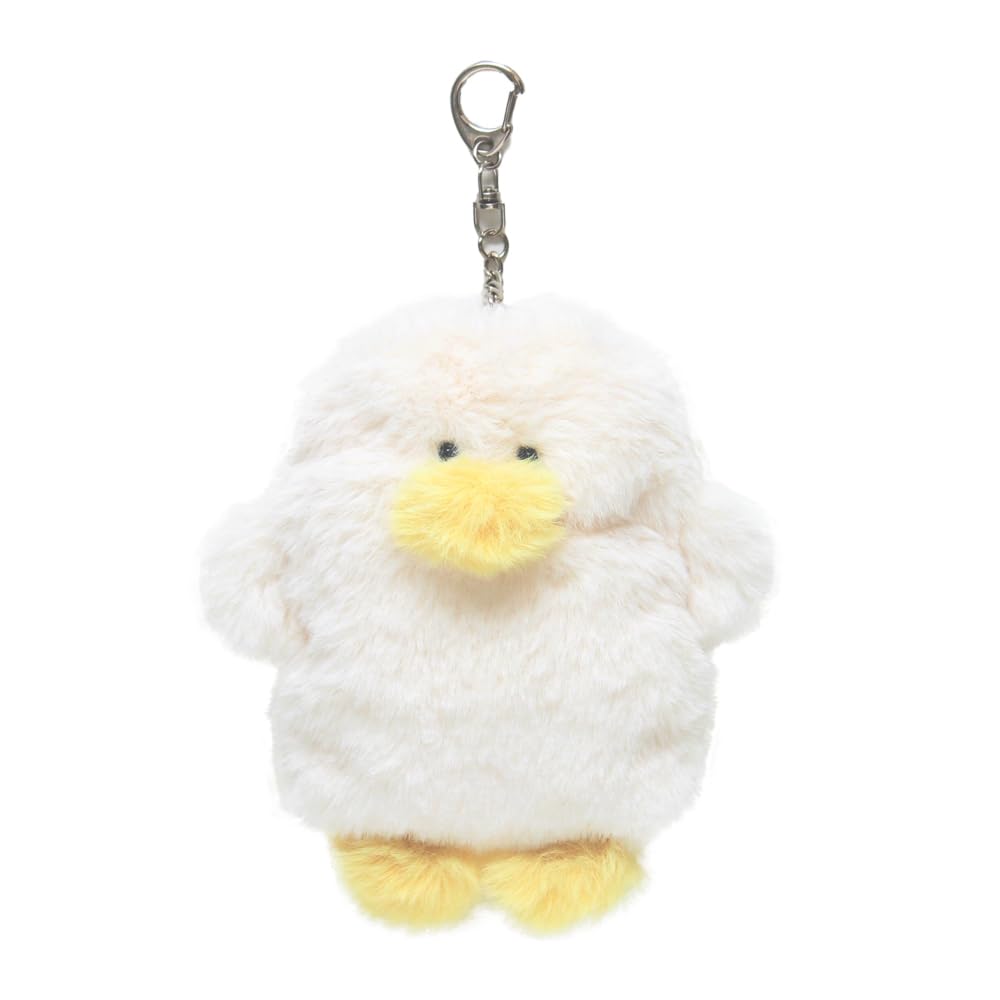

AS KNOW AS plus (ASKNOW AS PLUS) ZY8576 Souffle Key Ring Pouch Duck F Ivory Yellow Fluffy Souffle Plush Cute Pouch for Small Items, Cosmetic