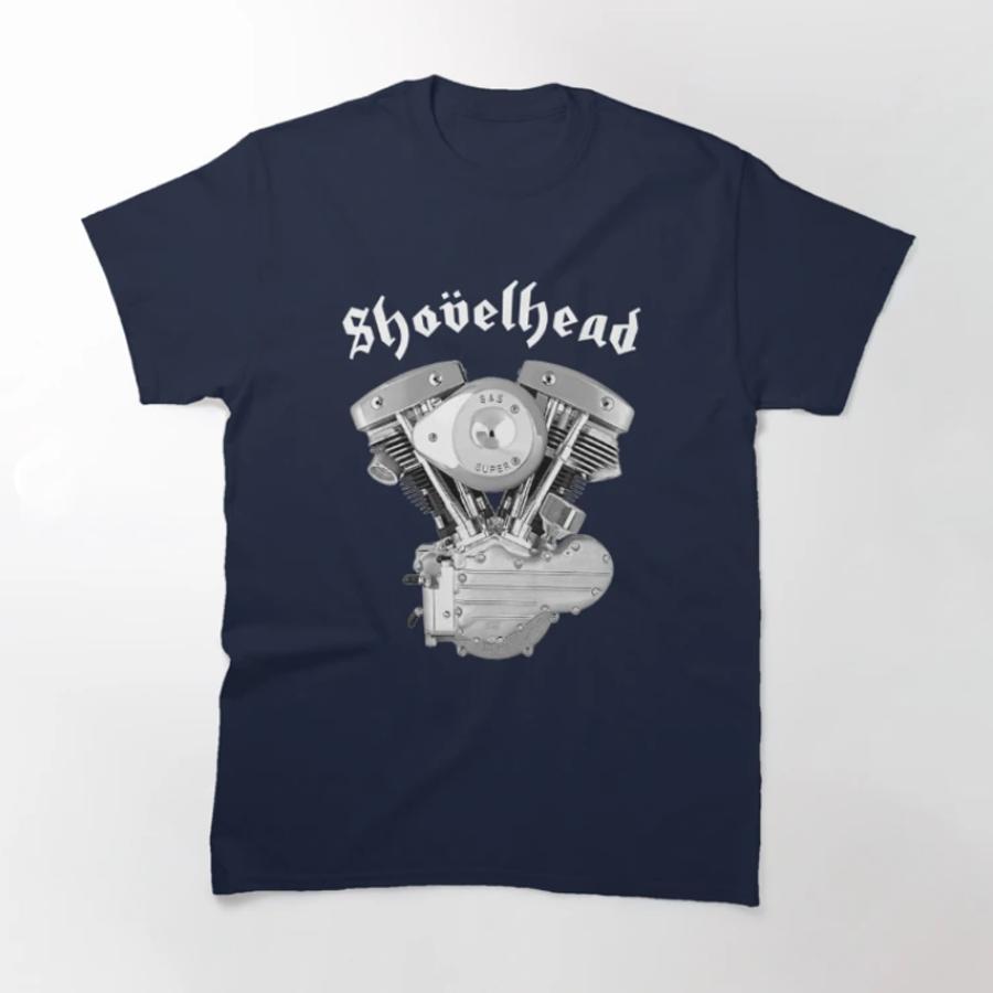 American Motorcycle VTwin Shovelhead Engine Moto Rider TShirt 100 Cotton ONeck Short Sleeve Casual Mens Tshirt Size S3XL