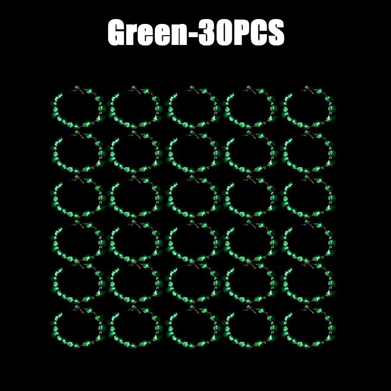 60 Adet Çiçek Çelenk Parlayan 10 LED'li Başlık Çelenk Taç Çiçekli Saç Bandı Parlayan Çelenk Düğün Partisi Noel Çelengi İçin