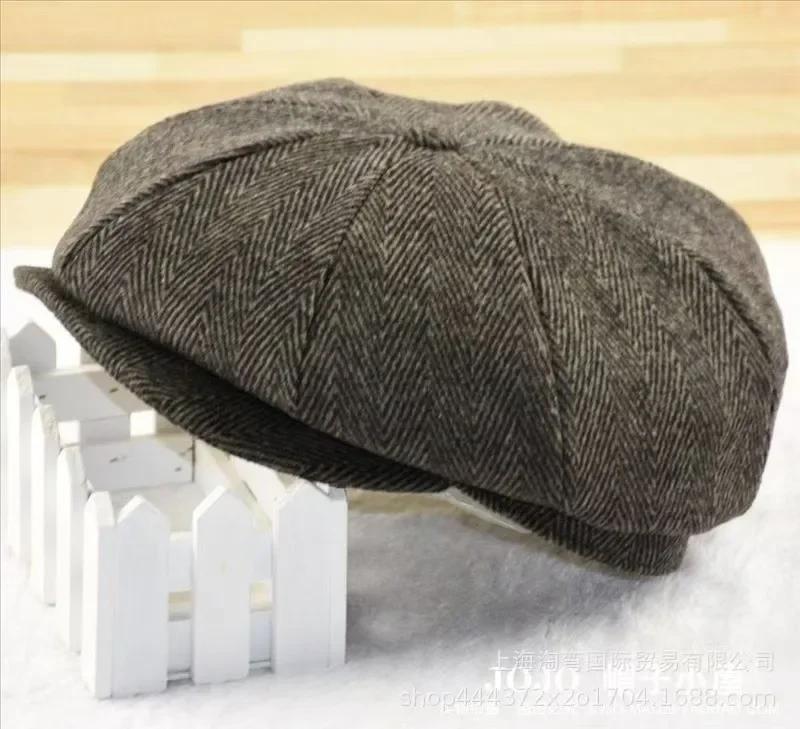 64cm Big Head Oversize Plus Size Men Classic Herringbone Newsboy Gatsby Hat Tweed Vintage Flat Ivy Cabbie Cap Gifts Sombreros