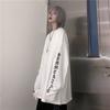 Gotyckie koszulki Harajuku typu oversize damskie koreańskie koszulki z nadrukami w litery czarne topy z długim rękawem wiosenna odzież Kpop Alt