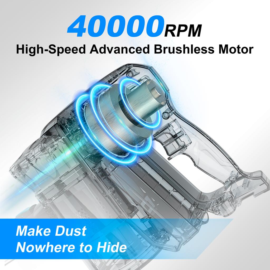 INSE V70 12kPa Powerful Lightweight Vacuum Cleaner up to 45 Mins Runtime, for Home Hard Floor Carpet Pet Hair, Blue